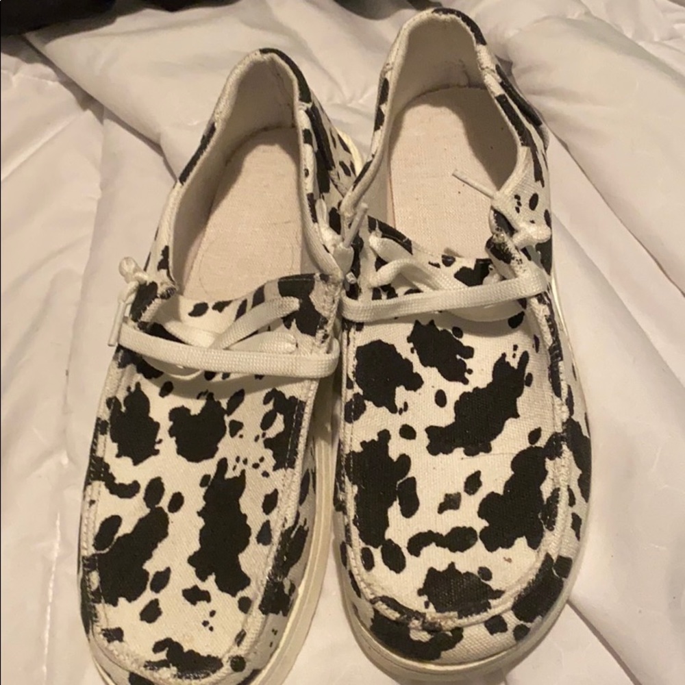 Cow print shoes